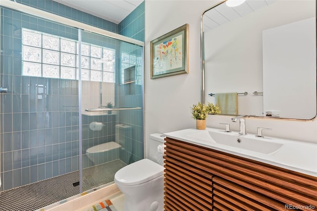 1338 S Fairfax St, Denver, CO 80222 - bathroom with a shower stall and vanity