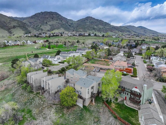 aerial perspective of suburban area featuring mountains
