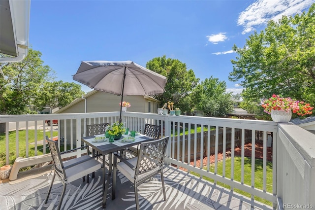 3965 S Fundy Cir, Aurora, CO 80013 - wooden terrace with outdoor dining space