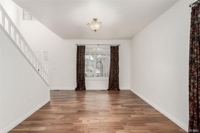 interior space with dark hardwood / wood-style floors