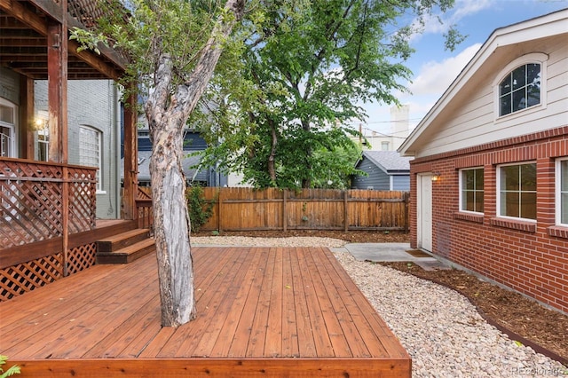 1352 N Downing St, Denver, CO 80218 - wooden deck featuring a fenced backyard