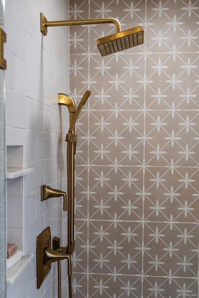 interior space featuring walk in shower