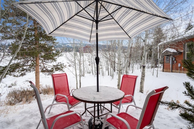 112 Deer Track Ct, Granby, CO 80446 - view of snow covered patio
