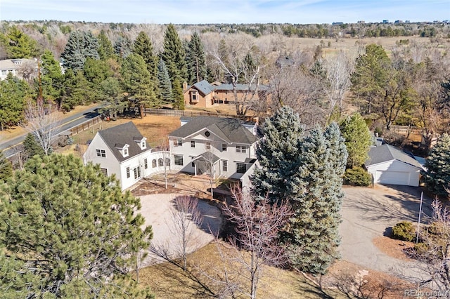 aerial view with a view of trees