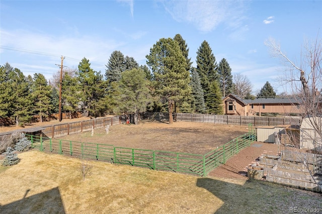 view of yard featuring fence