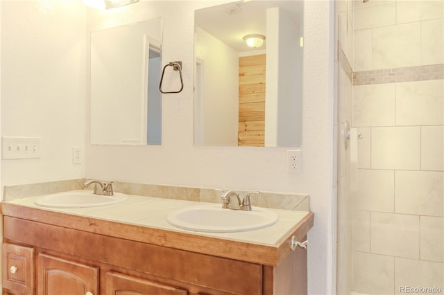 4368 Benton St, Denver, CO 80212 - bathroom with double vanity and a tile shower