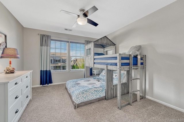 6738 Esmeralda Dr, Castle Rock, CO 80108 - bedroom featuring light colored carpet, baseboards, and a ceiling fan