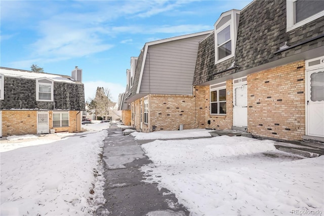 view of snow covered exterior