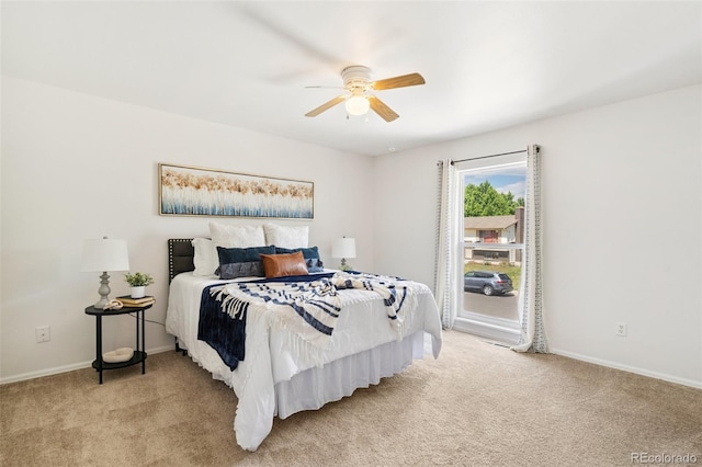 4451 Ranch Cir, Colorado Springs, CO 80918 - bedroom featuring light carpet and a ceiling fan