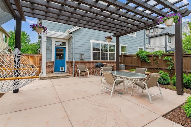 1160 S Sherman St, Denver, CO 80210 - fenced backyard featuring outdoor dining area, a patio, and a pergola