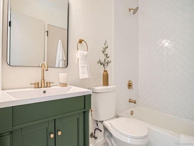 21472 E 46th Ave, Denver, CO 80249 - bathroom featuring toilet, vanity, and shower / bathtub combination