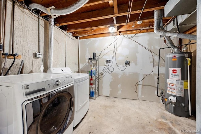 2121 Carmel Dr, Colorado Springs, CO 80910 - washroom with independent washer and dryer, laundry area, and gas water heater