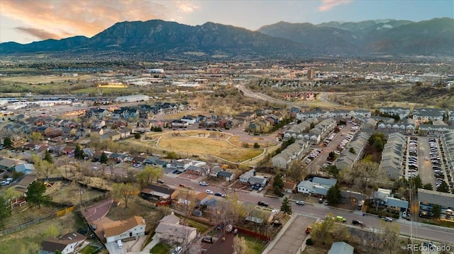 2121 Carmel Dr, Colorado Springs, CO 80910 - birds eye view of property with a mountain view and a residential view