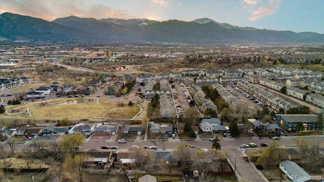 2121 Carmel Dr, Colorado Springs, CO 80910 - bird's eye view with a mountain view and a residential view