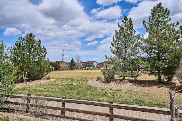 view of yard with fence