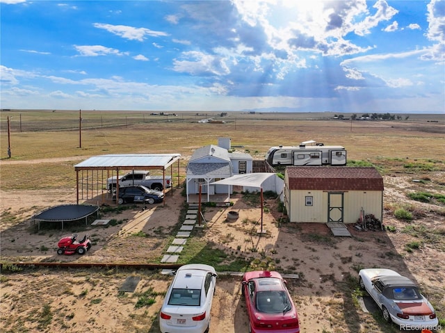 aerial view with a rural view