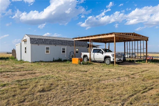 exterior space featuring a carport