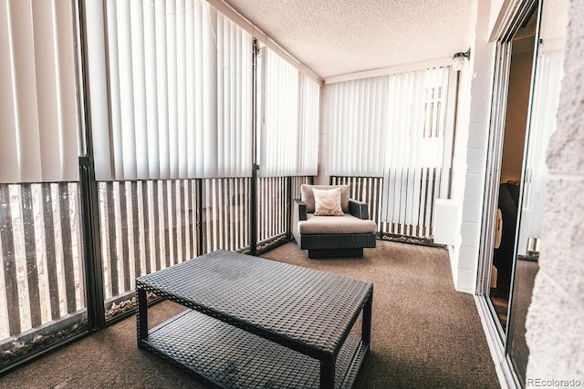 interior space featuring a textured ceiling