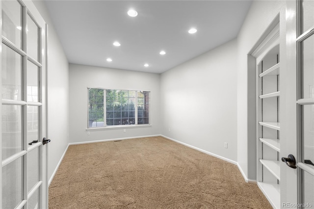 9453 Lark Sparrow Dr, Highlands Ranch, CO 80126 - carpeted empty room with recessed lighting, french doors, and baseboards