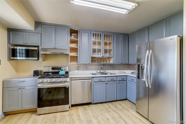 1881 E 95th Ave, Thornton, CO 80229 - kitchen featuring a sink, appliances with stainless steel finishes, under cabinet range hood, and light countertops