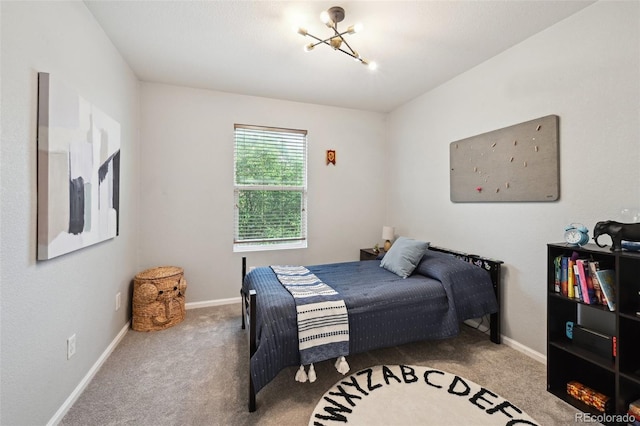 2813 Central Park Blvd, Denver, CO 80238 - carpeted bedroom featuring a chandelier and baseboards