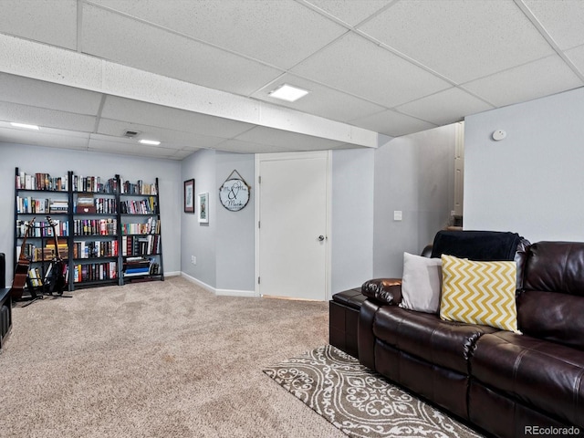 11877 W Bowles Cir, Littleton, CO 80127 - living area with a drop ceiling and carpet flooring