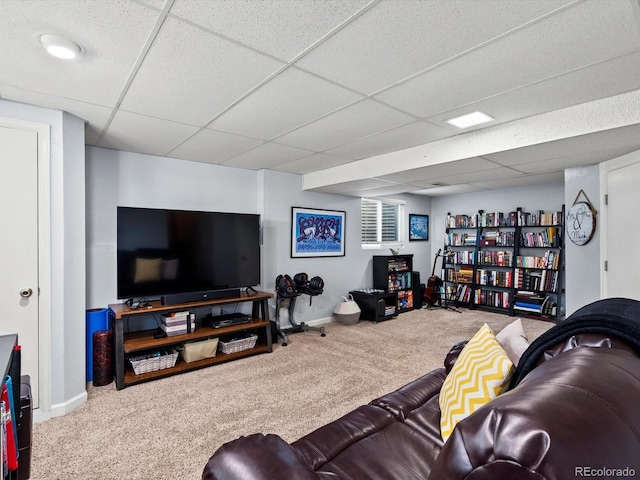11877 W Bowles Cir, Littleton, CO 80127 - carpeted living area with a paneled ceiling