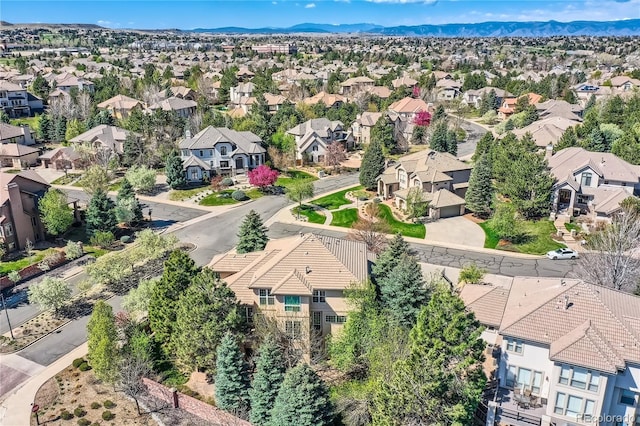 aerial view featuring a mountain view