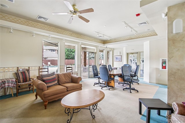 4545 Wheaton Dr Unit B210, Fort Collins, CO 80525 - carpeted office with rail lighting and a ceiling fan