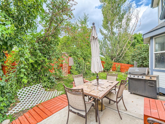 view of patio / terrace featuring area for grilling