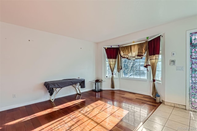 interior space with light hardwood / wood-style floors