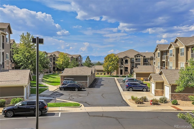 exterior space featuring a garage