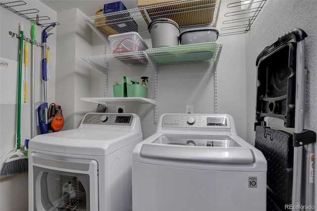 laundry area featuring washer and dryer