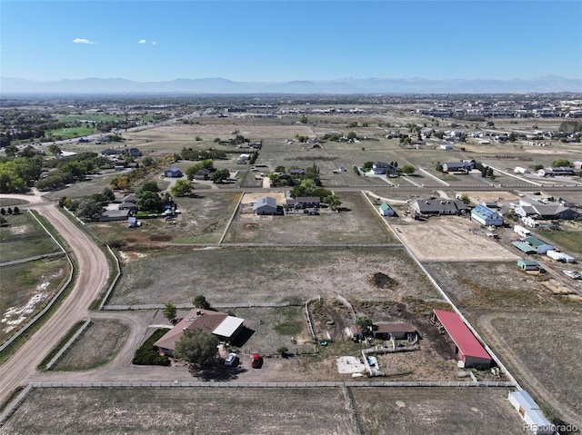 aerial view with a mountain view