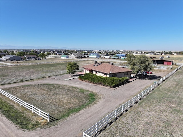 drone / aerial view with a rural view