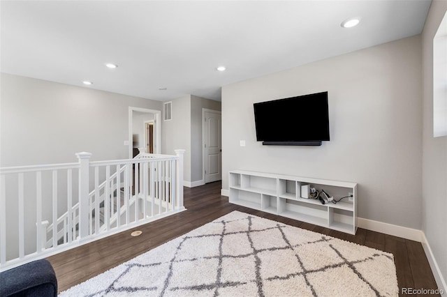 1632 Saddlesmith Pl, Castle Pines, CO 80108 - unfurnished living room featuring wood finished floors, baseboards, and recessed lighting