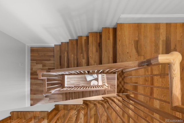 stairway with a sauna