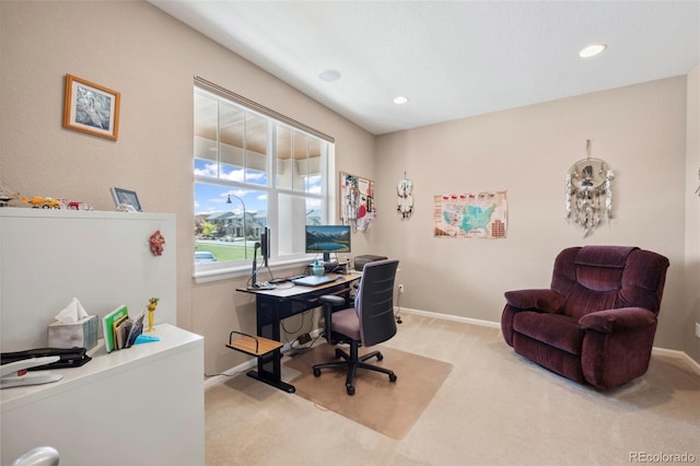 6612 Big Leaf Ln, Colorado Springs, CO 80927 - office featuring carpet floors and recessed lighting