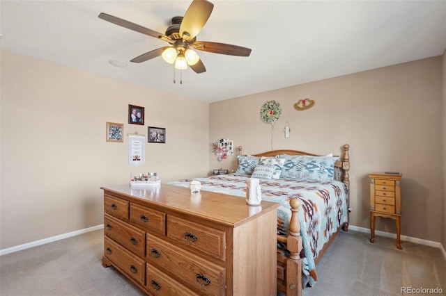 6612 Big Leaf Ln, Colorado Springs, CO 80927 - bedroom with light carpet and a ceiling fan