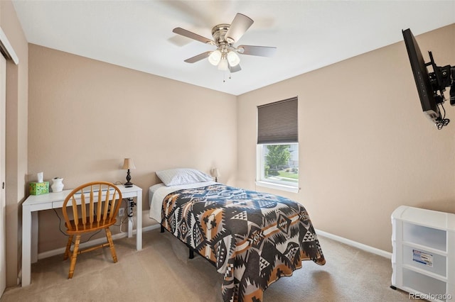 6612 Big Leaf Ln, Colorado Springs, CO 80927 - carpeted bedroom with baseboards and a ceiling fan