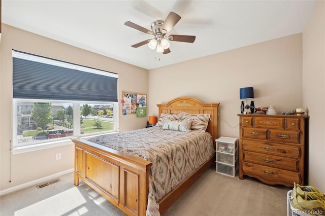 6612 Big Leaf Ln, Colorado Springs, CO 80927 - bedroom featuring light carpet and a ceiling fan