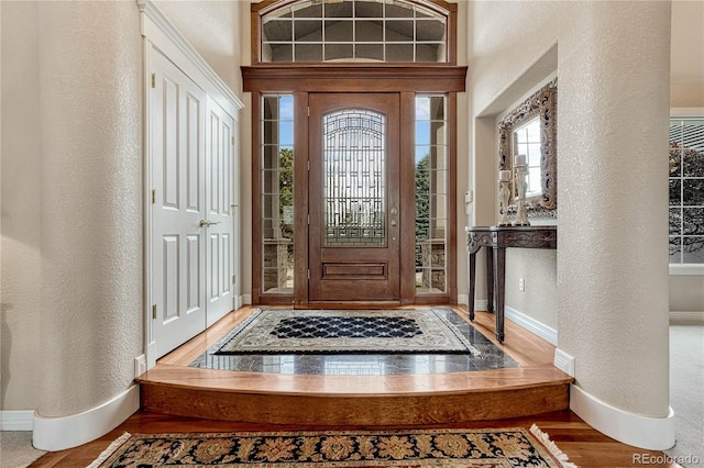 entrance foyer with wood-type flooring