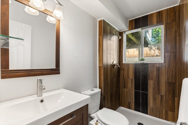 4381 Dixon Dr, Westminster, CO 80031 - bathroom featuring toilet, a shower stall, and vanity