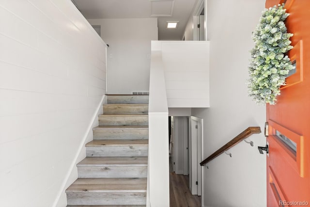 4381 Dixon Dr, Westminster, CO 80031 - staircase featuring wood finished floors