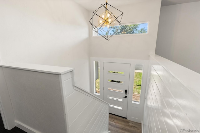 4381 Dixon Dr, Westminster, CO 80031 - entryway featuring a chandelier and dark wood-type flooring