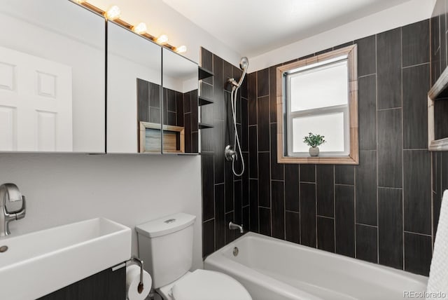 4381 Dixon Dr, Westminster, CO 80031 - full bath with a sink, toilet, and shower / bath combination