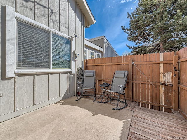 view of patio / terrace with fence