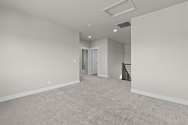 21202 E 63rd Dr, Aurora, CO 80019 - unfurnished room featuring carpet floors, attic access, recessed lighting, baseboards, and visible vents