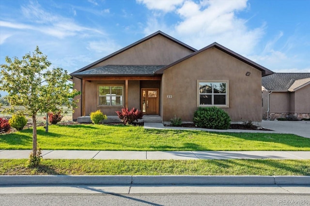 133 Starbuck Cir, Salida, CO 81201 - view of front of house with a front yard and stucco siding