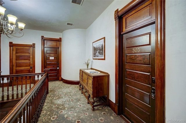 204 N F St Unit D3, Salida, CO 81201 - corridor with a chandelier and baseboards
